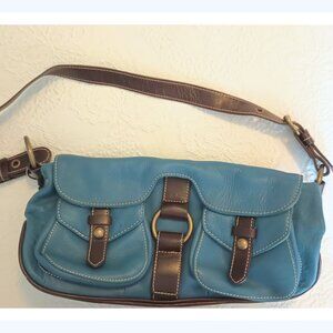 Luce Turquoise Blue Leather Western Saddle Bag Purse